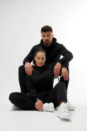 Zestaw dla Par - ⁠Czarny z czarnym haftem