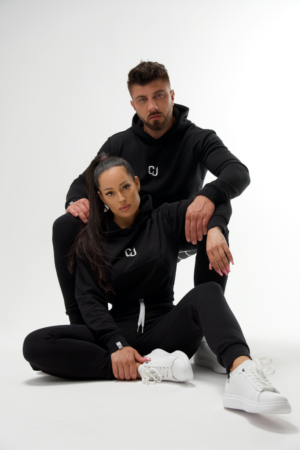 Zestaw dla Par - ⁠Czarny z białym haftem